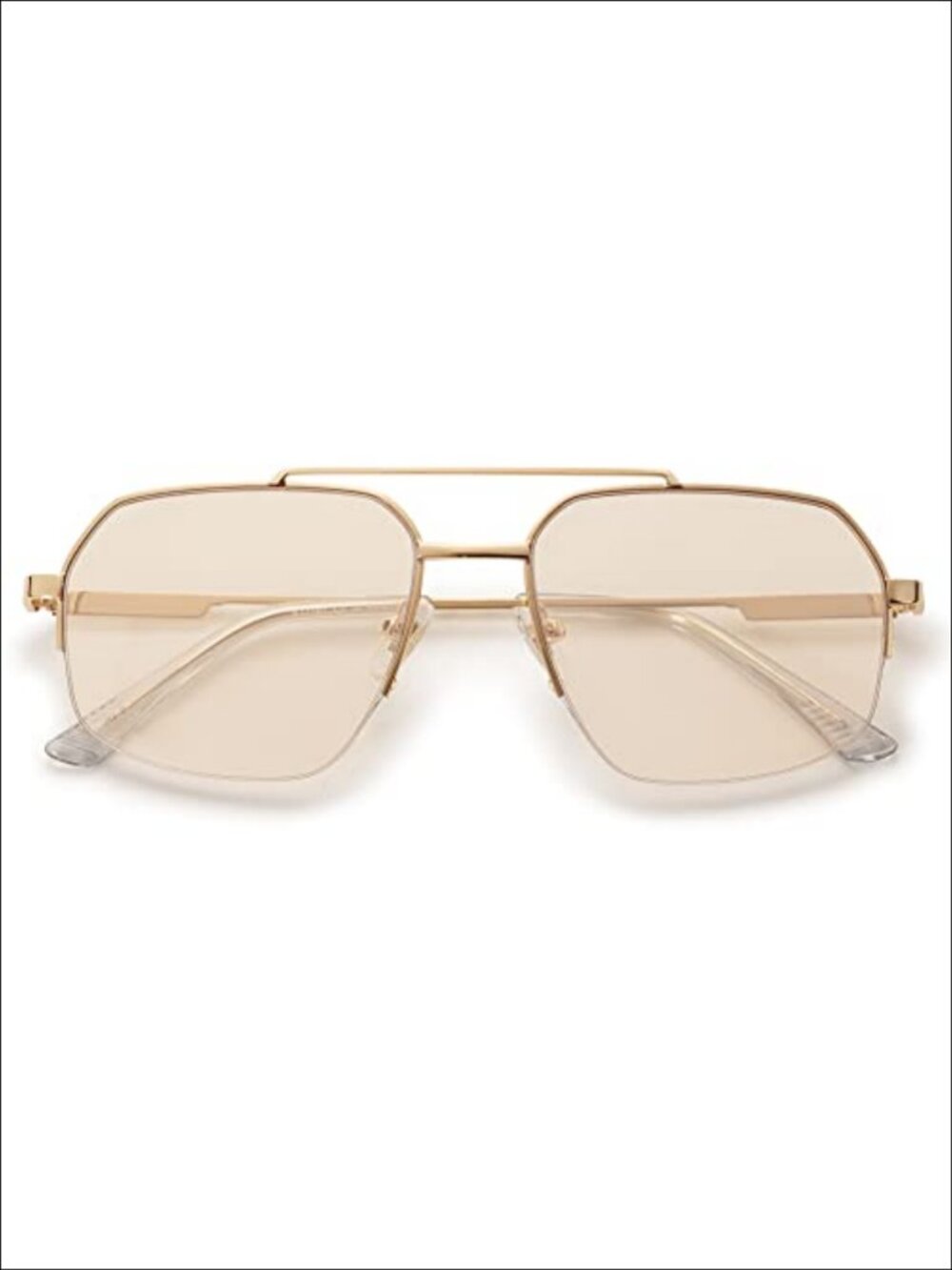 Semi-Rimless Aviator Sunglasses UV400 Metal Frame Unisex